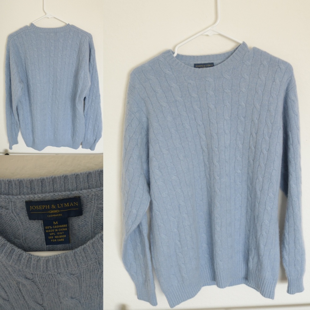Joseph and Lyman L light blue cashmere sweater